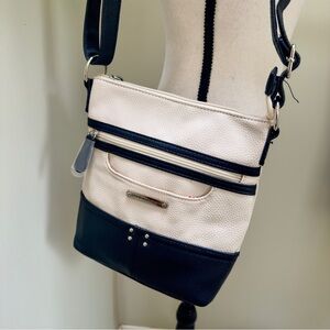 NWOT, Chic Two-Toned Cream/Black Shoulder/Crossbody Bag